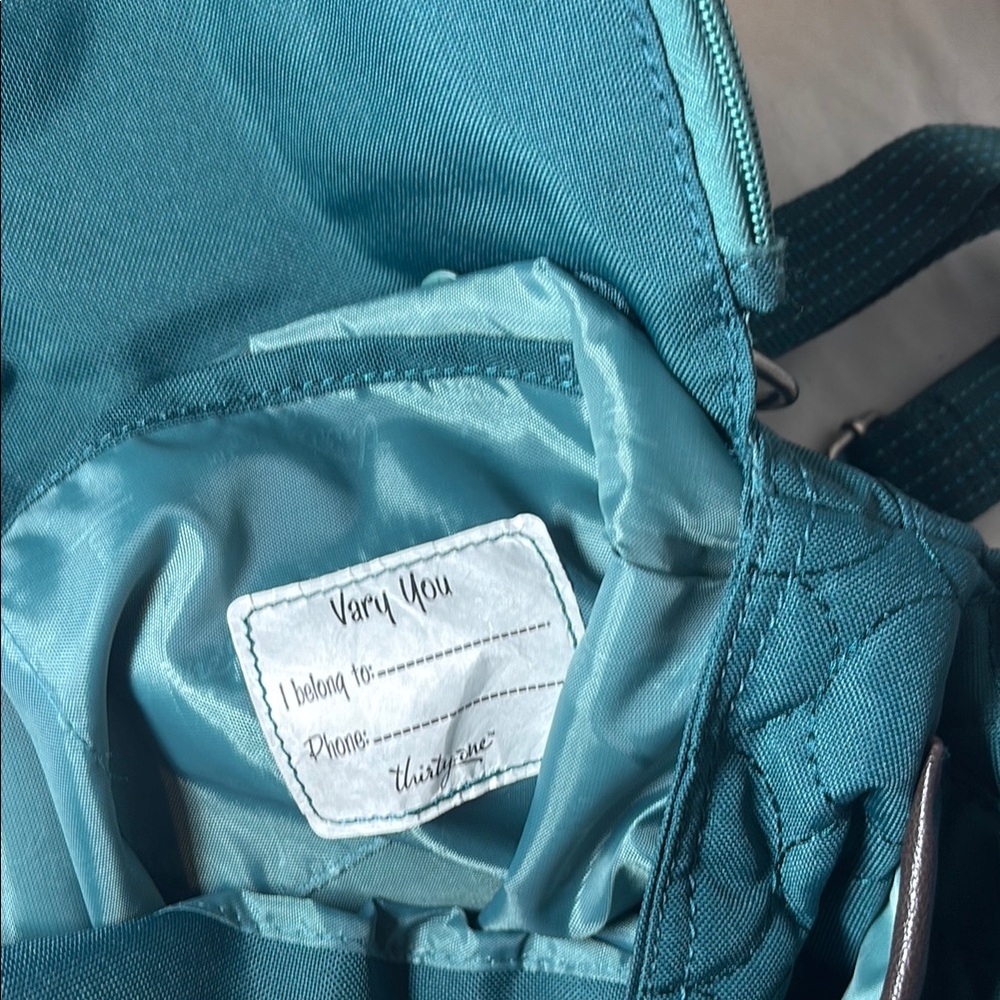 Vary you thirty-one Quilted Teal Backpack - Picture 2 of 3